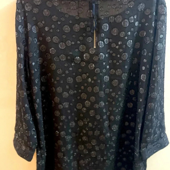 Loft women’s top blouse black long sleeve sleeve size S - Picture 2 of 5